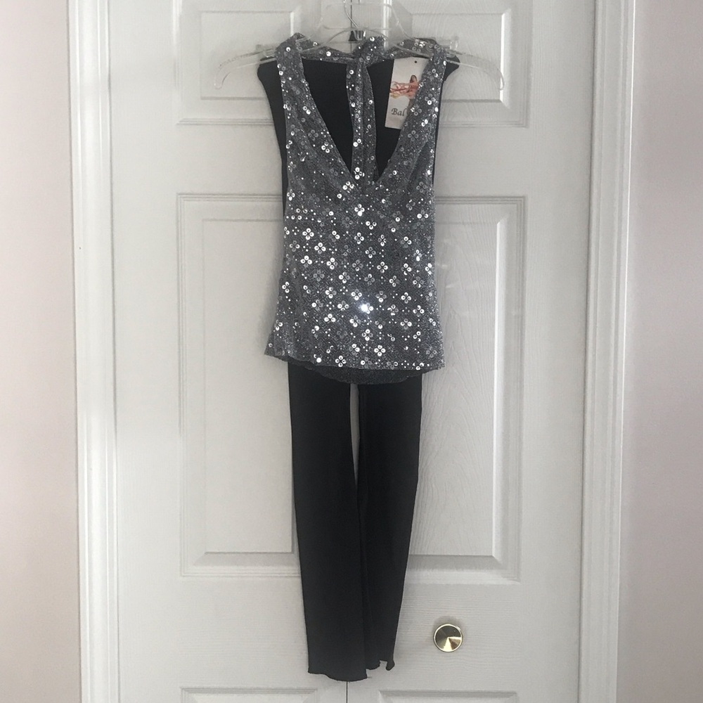 Bal Togs Silver and Black Sequin Dancewear